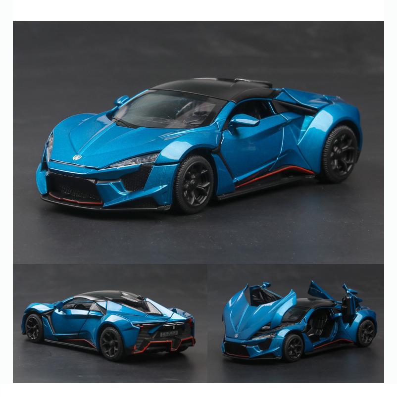 1:32 масштаба Lykan Hypersport, сплав, откидная модель автомобиля, литая под давлением модель, декоративные, мини-транспортные средства, игрушки для детей, парней и молодых людей, подарок