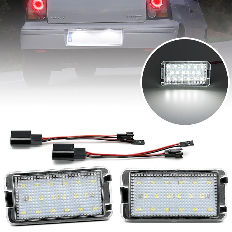 gtxbn6 2Pcs LED License Plate Light For Seat Leon 1M Altea Arosa Cordoba Ibiza 6L Toledo 5P Replace OEM 5P0943021