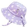 Girls Cotton Bucket UV Sun Hat Purple [JAN & JUL] Hat, Foldable, 50+UPF Protection, Baby/Toddler (M 6-24 Months, Daisy)