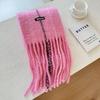 Wool blended striped fringed scarf female winter manufacturer wholesale thickened warm versatile knitted thickened scarf