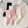 Autumn Winter Soft Comfort Breathable Dress Socks for Women Womens Cotton Crew Socks  Above Ankle Crew Socks for Casual
