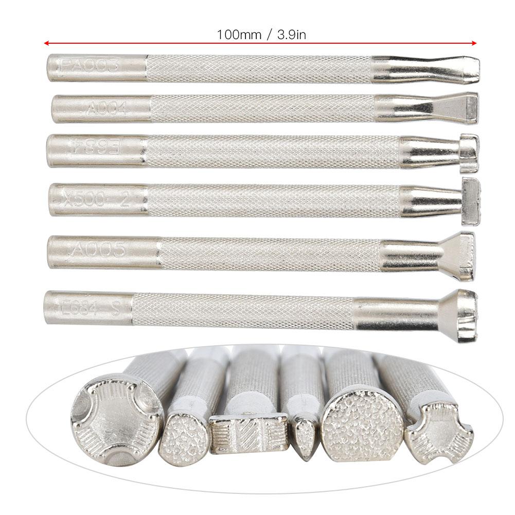 6Pcs Leather Craft Carving Tool Non Slip Fish Printing Pattern Handle DIY Handcraft Tool(Fish Print Tool )