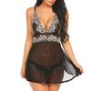 Women Sexy  Chemise Lace Lingerie Babydoll Set V-neck Teddy Sleepwear 