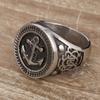 Винтажное мужское кольцо из титановой стали с якорем, мужские персонализированные украшения