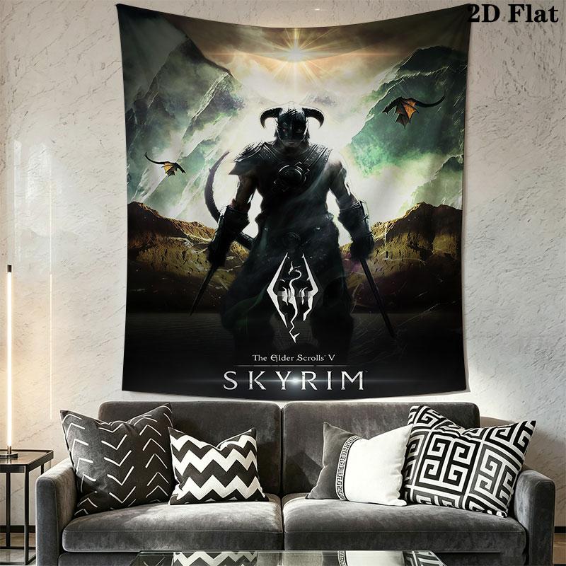 Tamriel Wall Hanging Printed Fabric Blanket Decorative Tapestries for Bedroom Living Room Home Decor