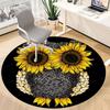 1pc Sunflower Owl Office Round Area Rug, Indoor Mat Suitable ForOffice, Under Office Chairs Bedroom Living Room Home Decor, Room Deco T056
