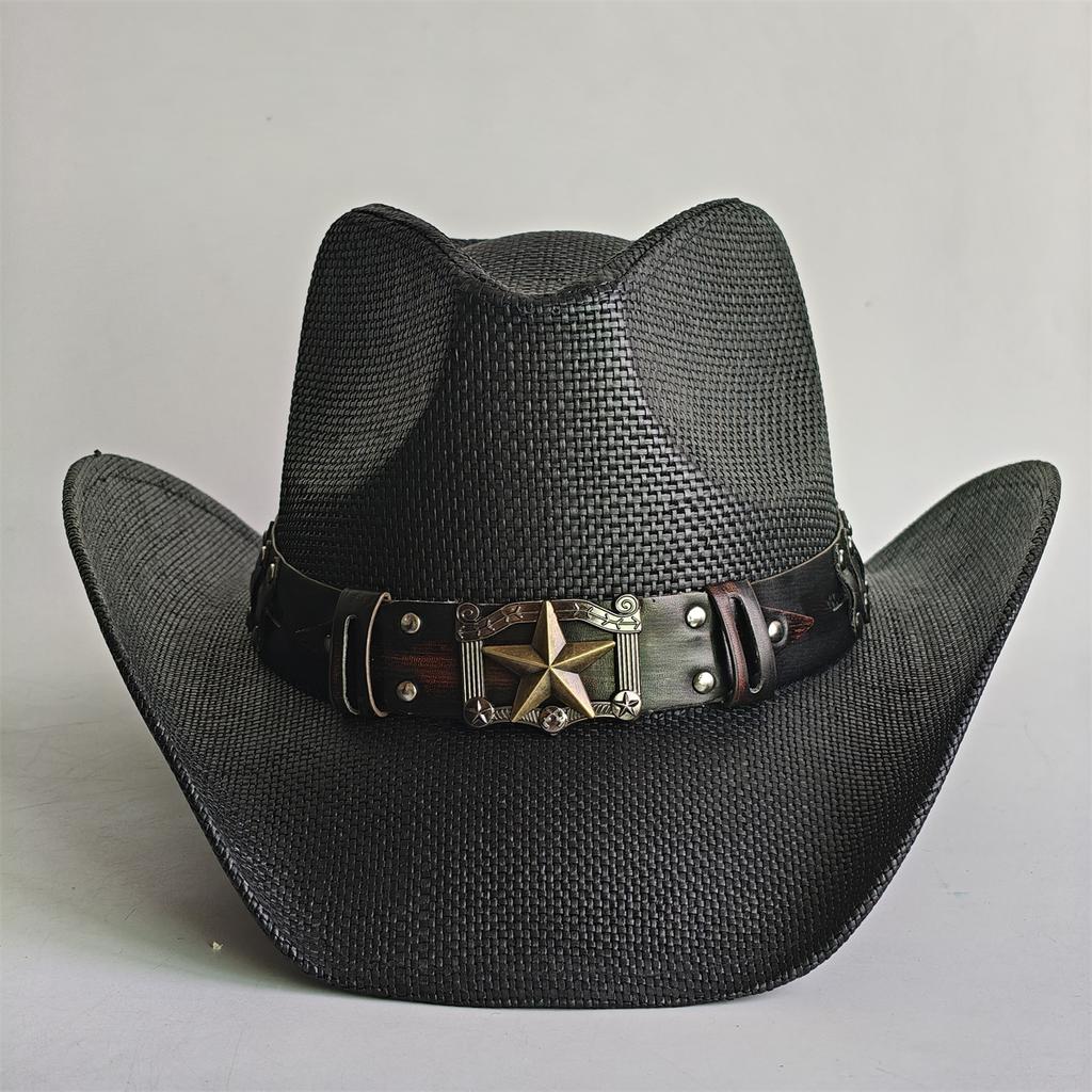Blue Gradient Straw Cowboy Hat For Women And Men – Western Sun Hat For Country Concert Rodeo And Cowgirl Outfits