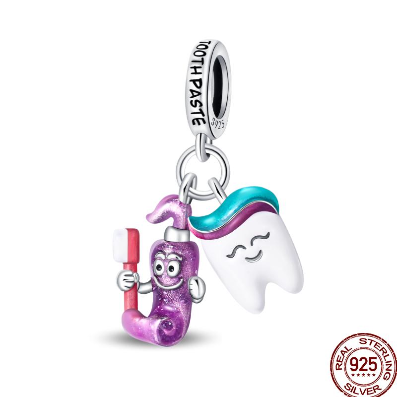 Copper Shiny Zirconia Professional Dental Graduation Gift Bead Pendant For Pan Original Bracelet Diy Jewelry