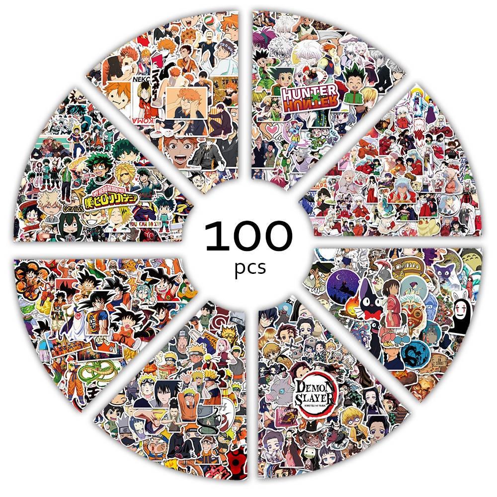 100 штук японских аниме-стикеров с граффити Hunter X Hunter Haikyuu Demon Slayer И многое другое!
