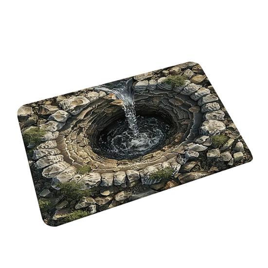 Коврик для пола 3D дизайн с оптической иллюзией Ковер для пола с противоскользящими точками Художественный дизайн пещеры Декоративный акцентный ковер Домашний декор