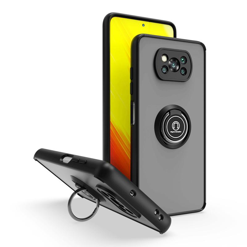 KEYSION Модный матовый чехол для Xiaomi POCO X3 Pro X3 NFC X3 GT, прозрачный противоударный чехол с кольцом-подставкой для телефона POCO M3 Pro 5G