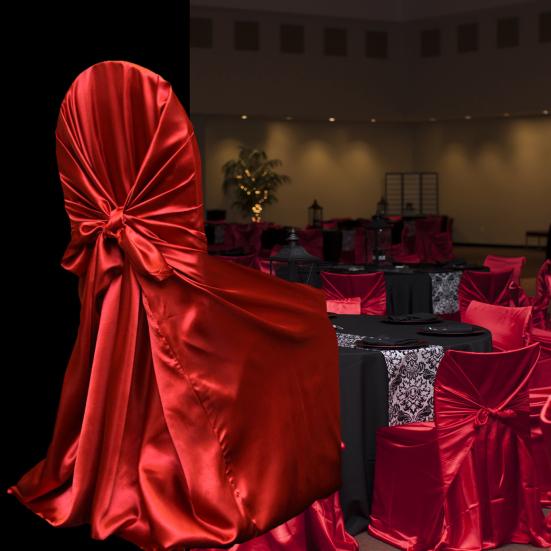 Чехол на стул пыленепроницаемый съемный атласный чехол с юбкой на спине, защитный чехол на стул с завязками, принадлежности для вечеринок и мероприятий