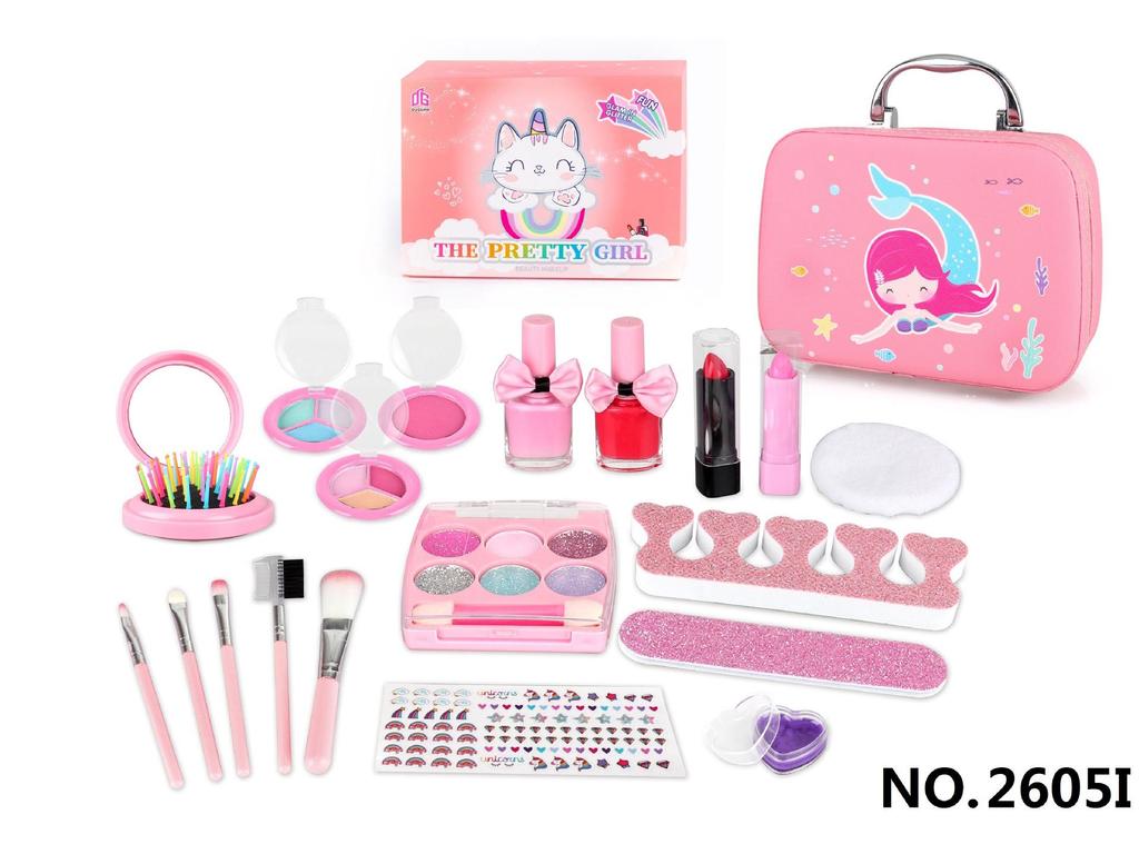 Mermaid Princess Children's Makeup Toy Set: Lipstick & Eyeshadow