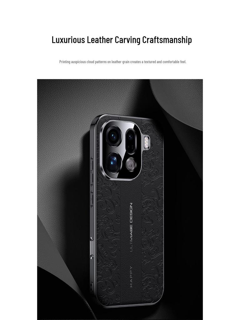 Oppo Find X9/X9 Pro Luxury Anti-Fall Dragon Pattern Protective Phone Case