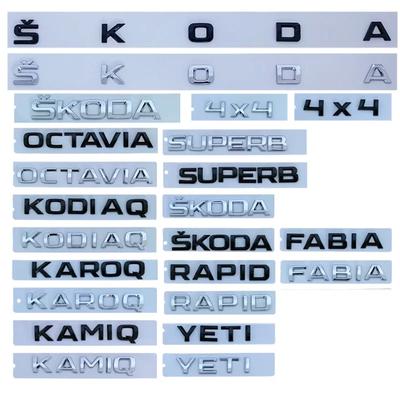 1 шт. ABS Автомобильный Задний Значок Багажника Наклейка для Octavia Kodiaq Karoq Superb Rapid Fabia Kamiq Yeti 4x4 Буквенный Логотип Аксессуары