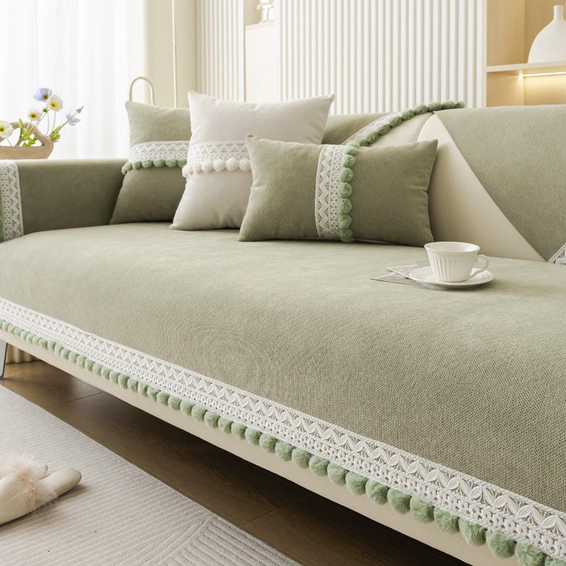 Подушка для дивана из шенилла в кремовом стиле Four Seasons Universal Simple Non-Slip Чехол для дивана