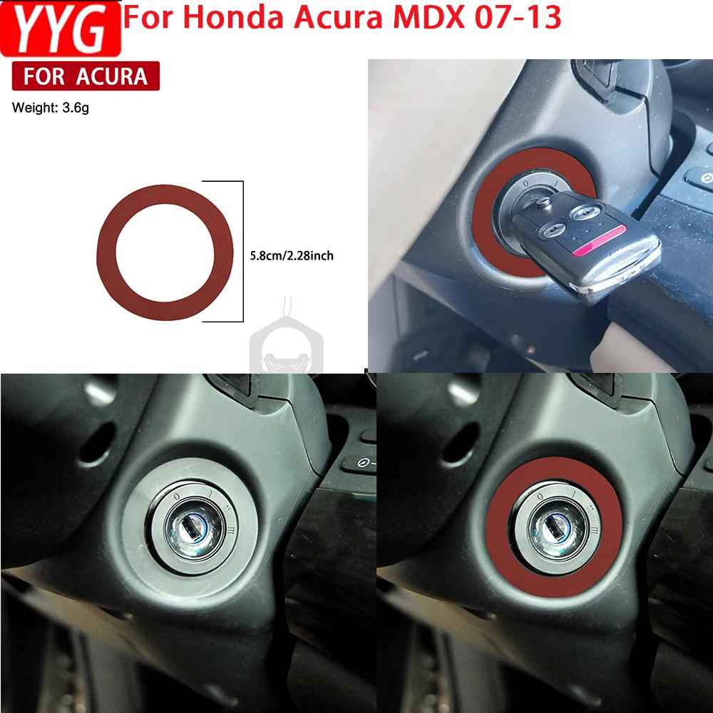 Для Acura MDX 2007-2013 Накладки-стикеры из настоящей мягкой углеродной ткани Кольцо вокруг замка зажигания автомобиля Аксессуары для декора автомобиля