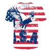 Новая футболка с флагом США для мужчин и женщин, узор в полоску и звезды, 3D-печать, футболки с орлом, американским флагом, мужские футболки, летние топы, футболки