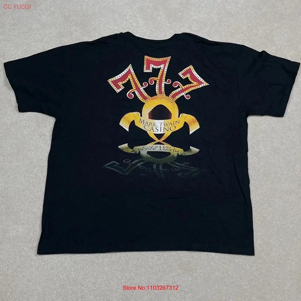Y2k Mark Twain Casino T Shirt Black Soft Ring Spun Cotton Xl Keya Usa 777 Vintage Graphic Designer Clothes Stylish