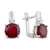 Серебряные серьги с натуральным рубином 5.438ct, фианитами (2096191)