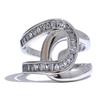 Yhpup Fashion Stainless Steel Cubic Zirconia Open Ring for Women High Quality Geometric Delicate Zircon Jewelry 18K PVD Plated