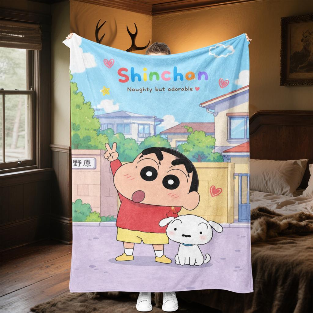 ShinChan Plush Blanket Soft Comfortable All Seasons Perfect Gift Couch Office Nap Outdoor Travel Blanket