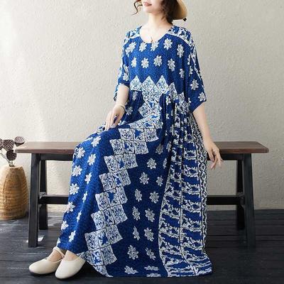 Свободные платья больших размеров в стиле бохо в литературном стиле