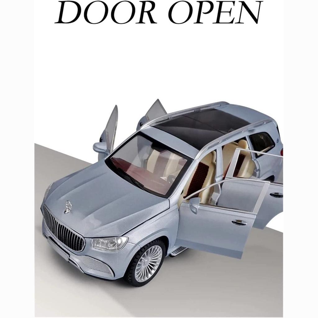 1:24-масштабная металлическая модель автомобиля GLS600, модели автомобилей из литого сплава, 6 дверей можно открыть с помощью звуковых и световых игрушек для детского орнамента