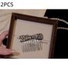 Rhinestone Bow Upside Down Hair Comb Durable Non-slip Bangs Clip for Bridesmaid Wedding Banquet Hair Styling Tool
