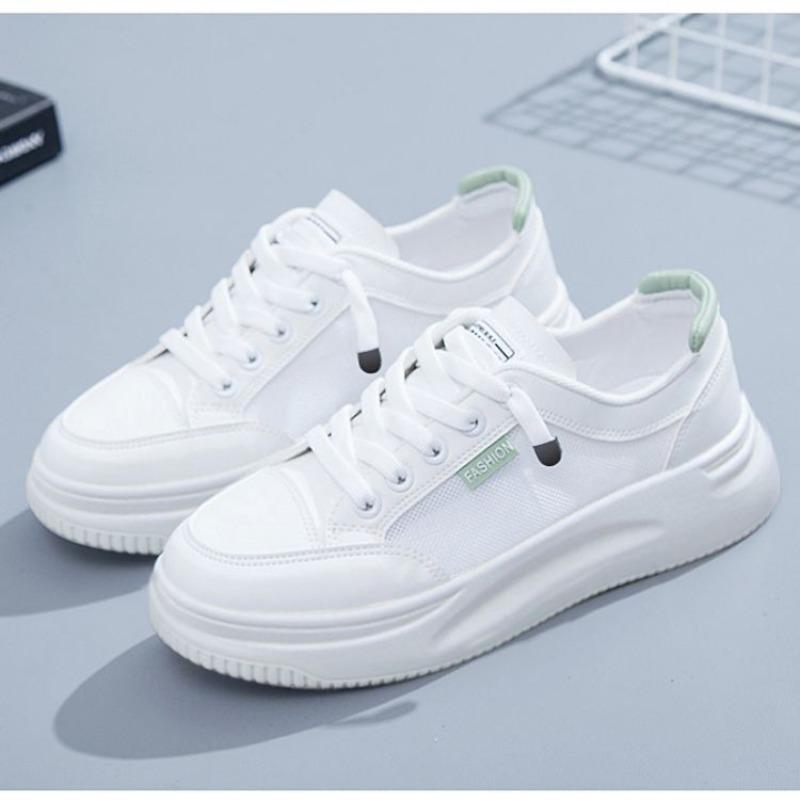Fashion Women's Breathable Mesh Casual Sneakers Summer Lace Up Platform Sports Shoes for Women Wear Resistant Flat Ladies Skate Shoes