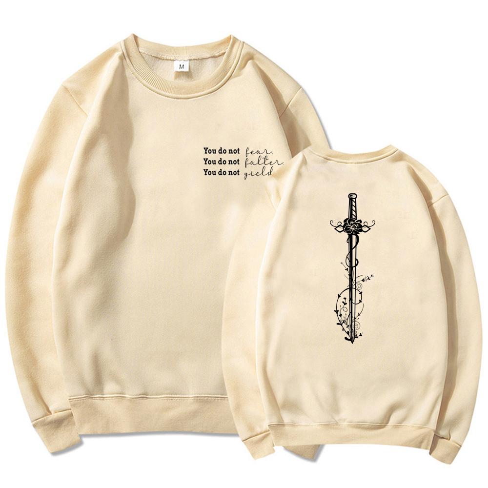 You Do Not Yield Sweatshirt Throne of Glass Hoodie Men Women Long Sleeve Sweatshirt A Court of Thorns and Roses Court of Dreams