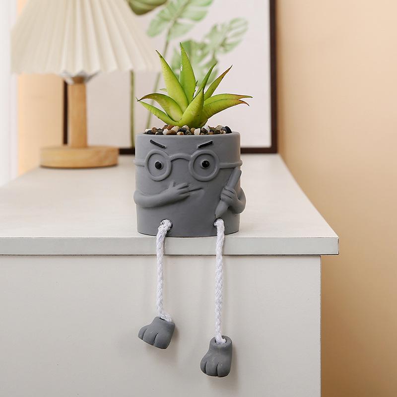 Succulent Cartoon Characters: Cute Creative Desktop Ornaments