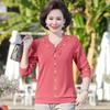 Spring and Autumn Fashionable Knitted Bottoming Shirts for Middle-aged and Elderly Women Long-sleeved T-shirts Women's Tops Thin Small Shirts