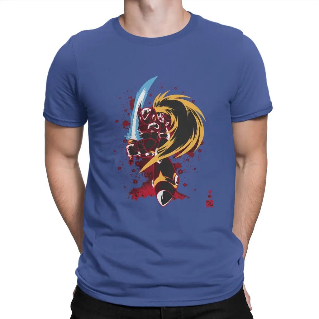 The Zero Style T-Shirts Megamans Novelty Cotton Tee Shirt Round Neck Short Sleeve T Shirts Classic Clothes Unisex