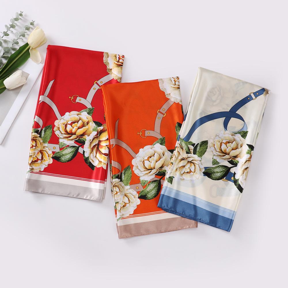 High-quality Luxurious Silk Scarves Headband Scarfs Neck Scarf For Women Chain Silk Scarf Women's Decorative Shawl