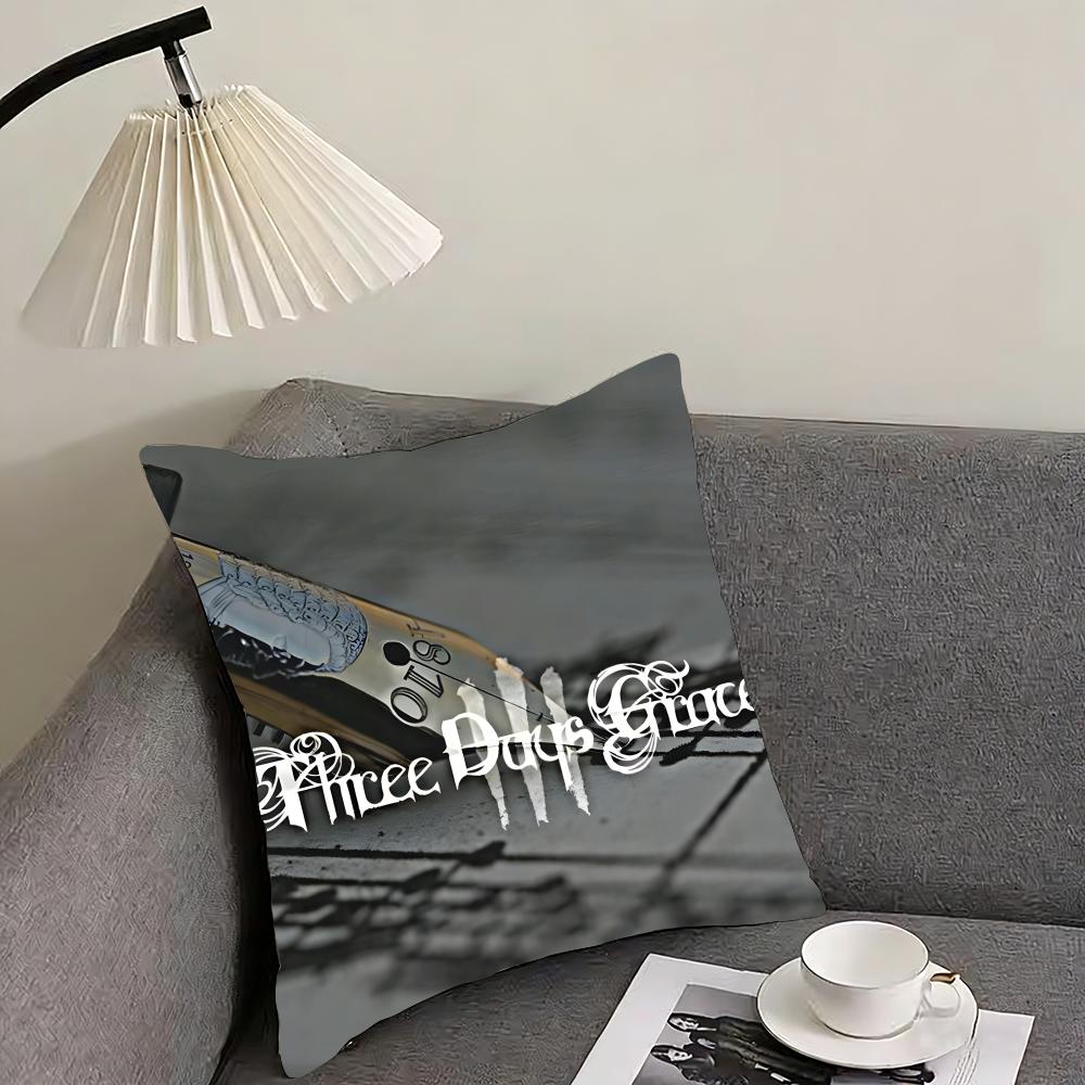 TThree Days GraceE Band Cushion Cover Pillowcase Ultra Soft Skin Friendly Fabric Cloud Like Comfort Concealed Zipper