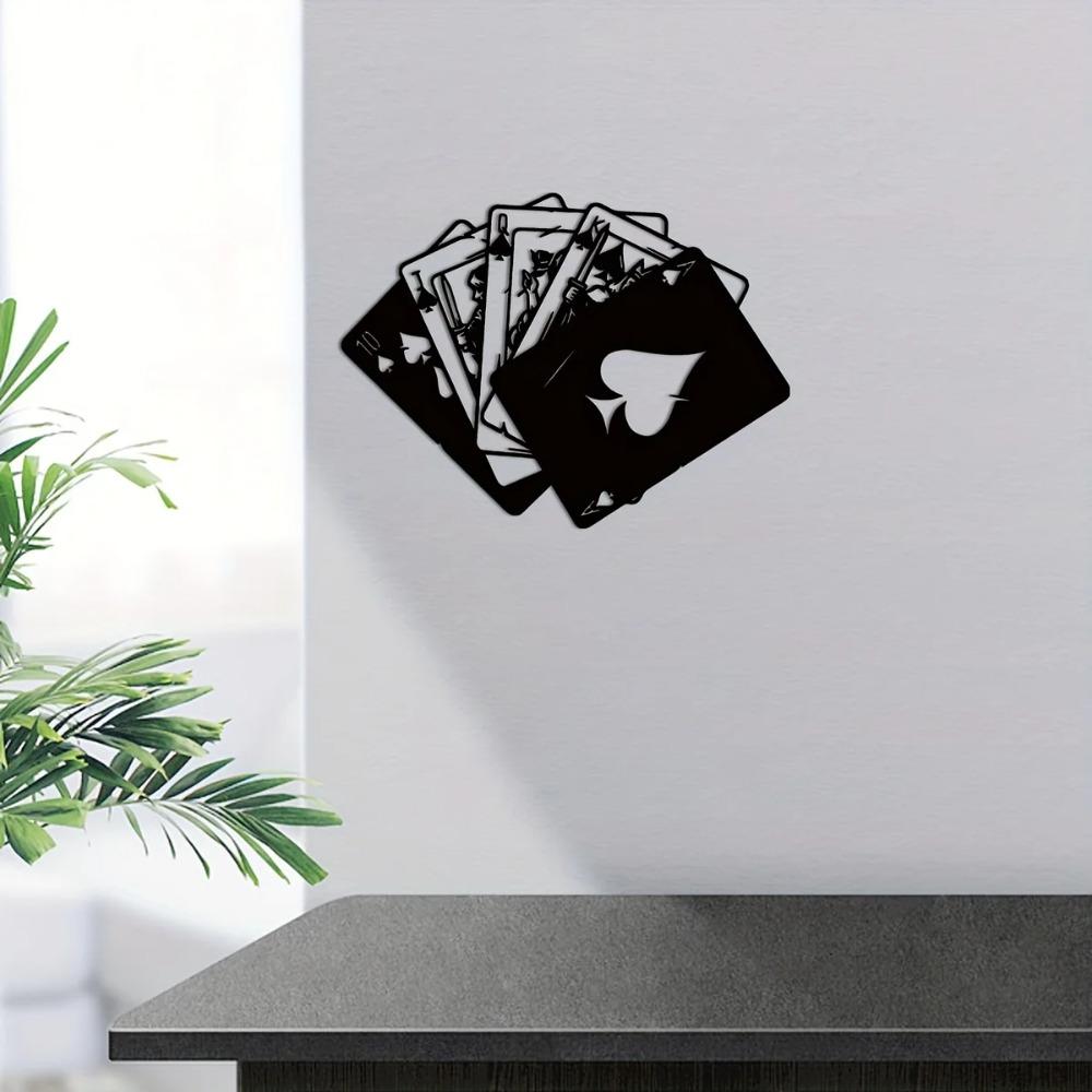 Modern Metal Wall Art - Poker Theme Pattern, Stylish Wall Hanging for Bathroom, Home Office, and Various Wall Décor Needs
