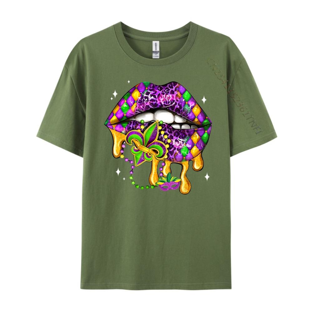 Mardi Gras Lip Women Costume Funny for Women Girl Funny T Shirts Men Original Mens TShirts Normal