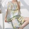 Anti-bumping pajamas women's summer ultra-thin cotton and silk summer vest shorts sleeveless set cool cotton silk loungewear