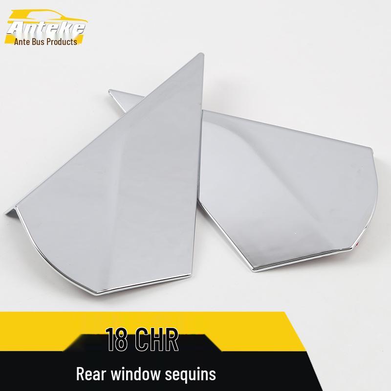 18 CHR Rear Window Bright Pieces Car Window Triangle Electroplated Tail Wing Side Decorative Panel Exterior Accessories