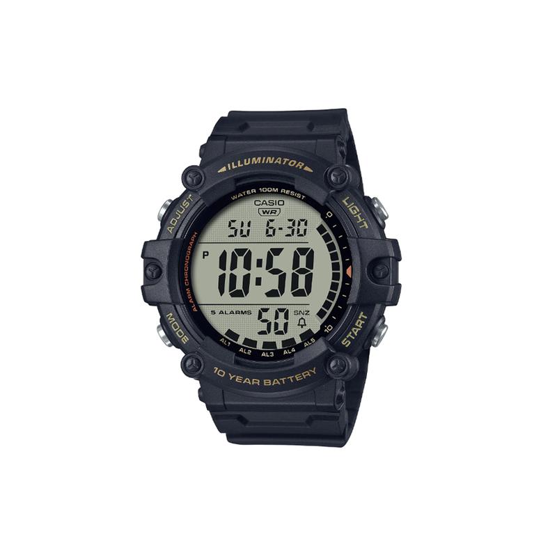 Casio Серия YOUTH - цифровой дисплей с диском, модный ретро ЖК-дисплей, Кварцевый, полимерный ремешок, , одинаковый стиль для мужчин и женщин, серый циферблат AE-1500WHX-1AV