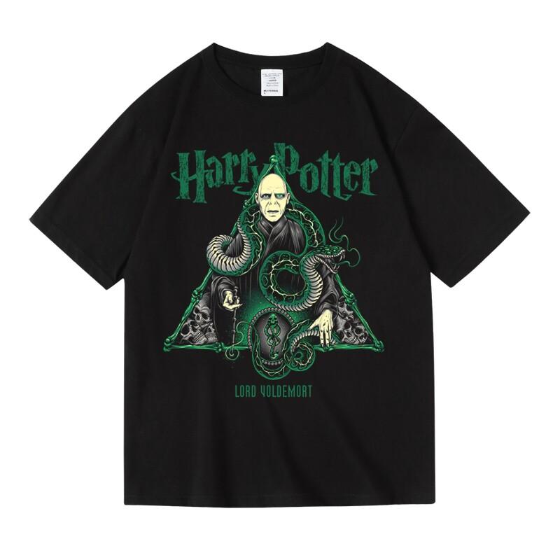 Adult and Children Harry Potter European and American Dark Retro Pure Cotton T-shirt Loose Round Neck Short Sleeved Top