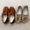 New strap shoes handmade single shoes flat comfortable shoes soft leather soft sole beanie shoes
