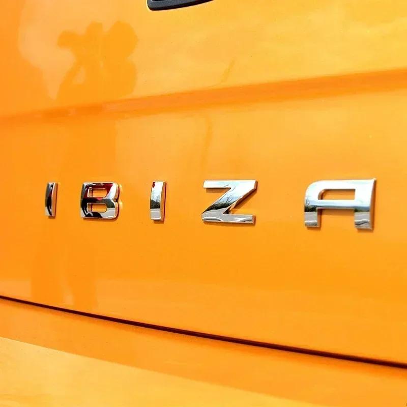 vhzh5 1pcs For Ibiza 6L 6J Letter Emblem 3D Decals Sticker Rear Trunk Badge Logo Metal Accessories For Seat Ibiza Leon Cupra Altea