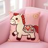 Auspicious Lucky mascot for the Year of the Horse Cushion Cover Pillow Case Soft Skin Friendly Fabric Comfort  Concealed Zipper