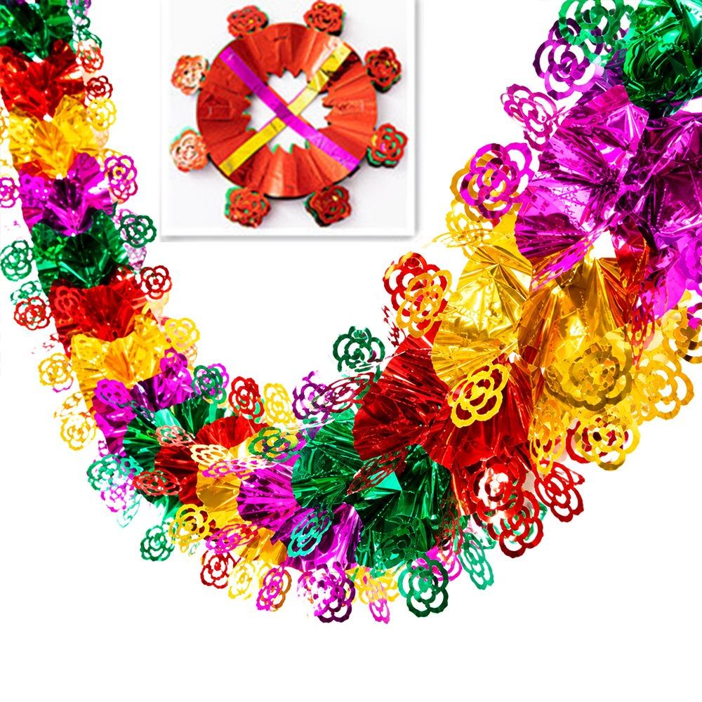Colorful Twist Garland 3D Design Tree Decoration Festive Foil Garland Hanging Ornaments