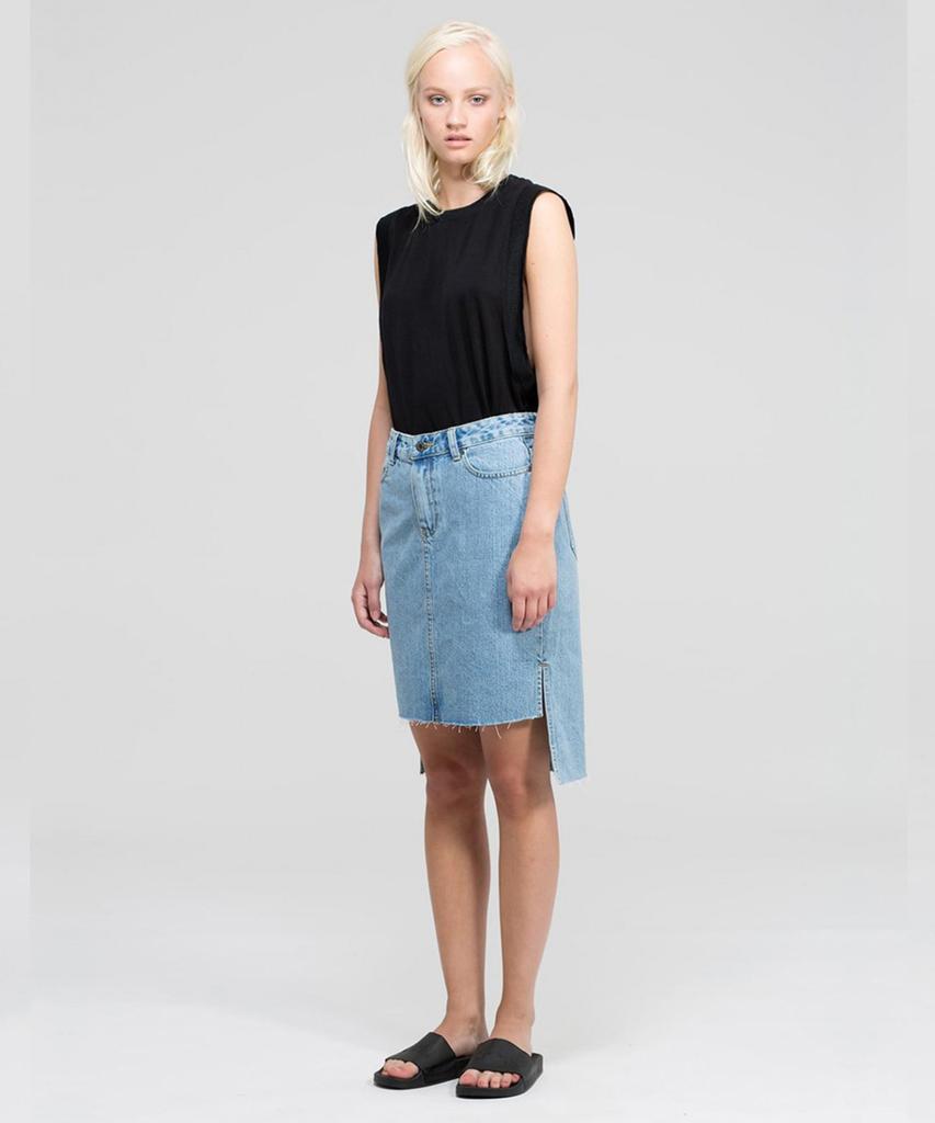 Dr. Denim Mini Skirt - Light Retro / Black
