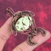Lemon chrysoprase pendant copper wire wrapped pendant handmade jewelry tortoise pendant natural gemstone pendant gift for her copper jewelry
