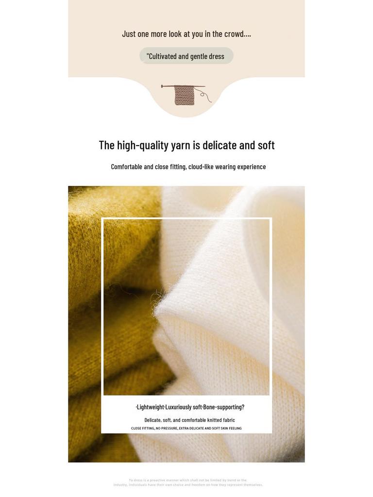 Women's Wool Blend Half High Neck Short Sleeve Sweater