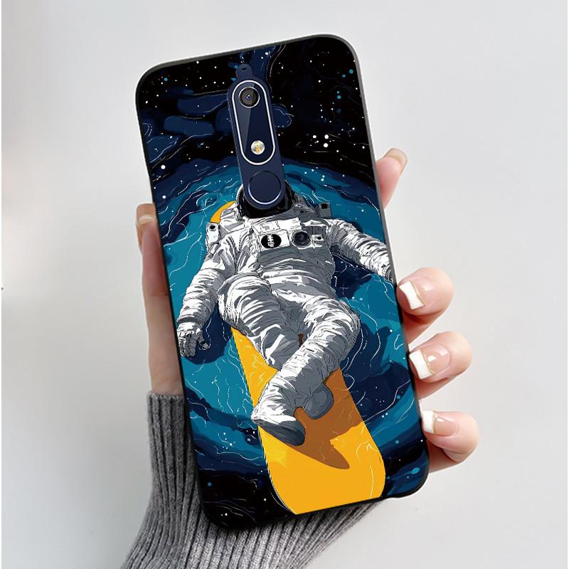 Чехол Для Nokia 5.1 6.1 Эстетичный Роскошный Милый Крутой Мальчики Девочки Мягкий силикон Чехол для телефона Задняя крышка Черный Матовый Защитный чехол